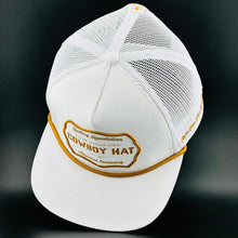 Load image into Gallery viewer, “Cowboy Hat” Patch Rope Trucker Hat - White