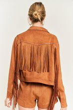 Load image into Gallery viewer, Suede studded fringe jacket JJO5009