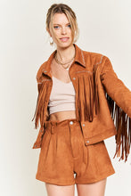 Load image into Gallery viewer, Suede studded fringe jacket JJO5009