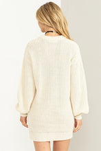 Load image into Gallery viewer, Cable-Knit Ribbed Mini Sweater Dress