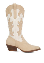 Load image into Gallery viewer, Adanna Micro Suede Patchwork Cowboy Boots