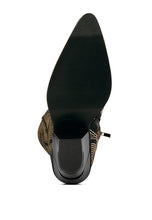 Load image into Gallery viewer, South Point Glimmer Rhinestones Embellished Shimmer Calf Boots