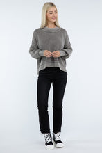 Load image into Gallery viewer, Washed Side Slit Oversized Cropped Sweater