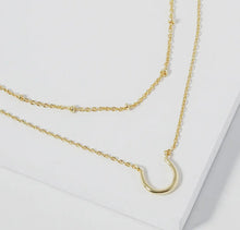 Load image into Gallery viewer, The Double Layer Horseshoe Necklace {GOLD + SILVER}
