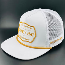 Load image into Gallery viewer, “Cowboy Hat” Patch Rope Trucker Hat - White