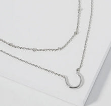 Load image into Gallery viewer, The Double Layer Horseshoe Necklace {GOLD + SILVER}
