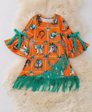 Load image into Gallery viewer, Western girls fringe dres