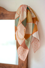 Load image into Gallery viewer, Horseshoe Vintage Ranching Patchwork Quilt Western Silk Wild Rag Scarf
