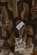 Load image into Gallery viewer, Western Saddle in Arena Brown Silk Scarf Wild Rag