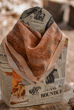Load image into Gallery viewer, Western Harvest in Dusty Rose Silk Cowgirl Wild Rag Scarf