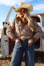 Load image into Gallery viewer, The Western Squares Pearl Snap Top