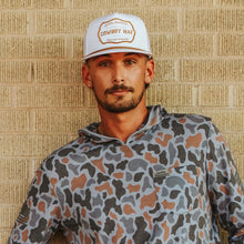 Load image into Gallery viewer, “Cowboy Hat” Patch Rope Trucker Hat - White