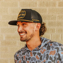 Load image into Gallery viewer, “Cowboy Hat” Patch Rope Trucker Hat - Black