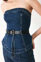 Load image into Gallery viewer, SKYLINE FLARE DENIM TUBE TOP