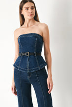 Load image into Gallery viewer, SKYLINE FLARE DENIM TUBE TOP