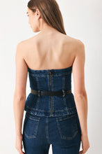 Load image into Gallery viewer, SKYLINE FLARE DENIM TUBE TOP