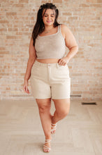 Load image into Gallery viewer, Greta High Rise Garment Dyed Shorts in Bone