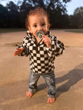 Load image into Gallery viewer, Black checkered print Sherpa