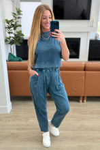 Load image into Gallery viewer, Limber Up Tapered Leg Joggers in Slate Blue