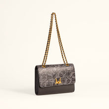 Load image into Gallery viewer, Loyal West Savi Small Embossed &amp; Grained Leather Bag - Charcoal