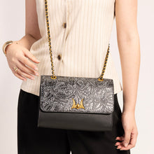 Load image into Gallery viewer, Loyal West Savi Small Embossed &amp; Grained Leather Bag - Charcoal