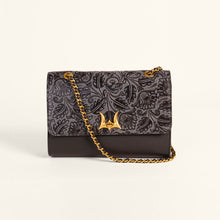 Load image into Gallery viewer, Loyal West Savi Small Embossed &amp; Grained Leather Bag - Charcoal