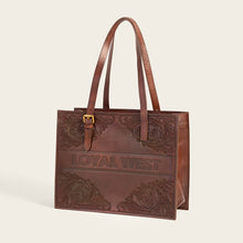 Load image into Gallery viewer, Loyal West Mivva Handtooled Medium Bag - Brunette Leather