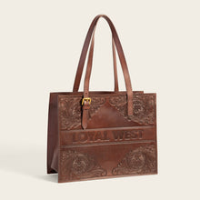 Load image into Gallery viewer, Loyal West Mivva Handtooled Medium Bag - Brunette Leather