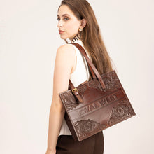 Load image into Gallery viewer, Loyal West Mivva Handtooled Medium Bag - Brunette Leather