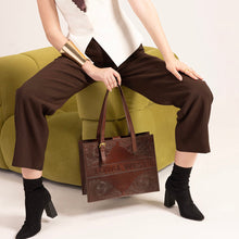 Load image into Gallery viewer, Loyal West Mivva Handtooled Medium Bag - Brunette Leather