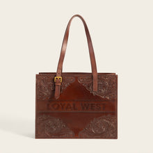 Load image into Gallery viewer, Loyal West Mivva Handtooled Medium Bag - Brunette Leather