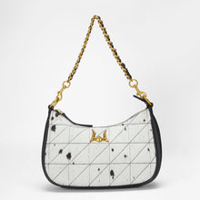 Load image into Gallery viewer, Loyal West JOE QUILTED NAPPA LEATHER BAG - BLACK &amp; WHITE COWHIDE