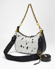 Load image into Gallery viewer, Loyal West JOE QUILTED NAPPA LEATHER BAG - BLACK &amp; WHITE COWHIDE