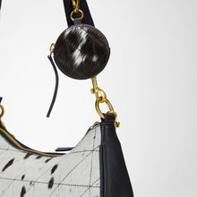 Load image into Gallery viewer, Loyal West JOE QUILTED NAPPA LEATHER BAG - BLACK &amp; WHITE COWHIDE
