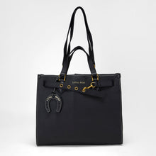 Load image into Gallery viewer, Loyal West STANDARD MEDIUM TOTE BAG IN CALFSKIN - BLACK