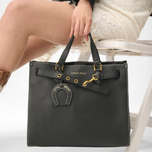 Load image into Gallery viewer, Loyal West STANDARD MEDIUM TOTE BAG IN CALFSKIN - BLACK