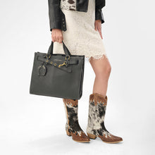 Load image into Gallery viewer, Loyal West STANDARD MEDIUM TOTE BAG IN CALFSKIN - BLACK