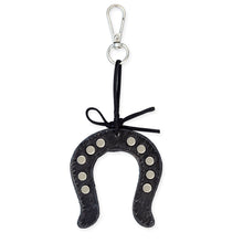 Load image into Gallery viewer, Lucky Horseshoe Bag Charm Black