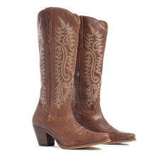 Load image into Gallery viewer, Syllvia Prairie Leather Boots in Bourbon Brown