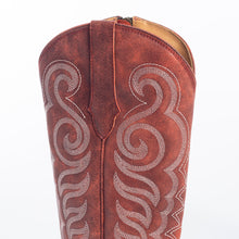 Load image into Gallery viewer, Myra Nalejandra Leather Boots for Women – Western Swirl Stitching, Low Block Heel for Country Style and Everyday Comfort