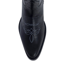 Load image into Gallery viewer, Myra Nalejandra Ebony Black Leather Boots for Women - Embroidered Tall Western Heels with Pointed Toe for Festive Country Style