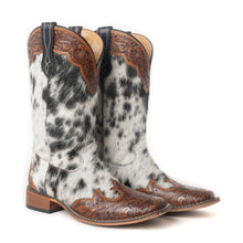 Load image into Gallery viewer, Mesa Cloud Handtooled Leather Boots in Black &amp; White