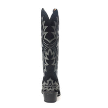 Load image into Gallery viewer, Midnight Trail Embroidered Leather Boots in Shadow Black