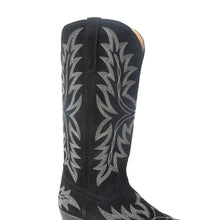 Load image into Gallery viewer, Midnight Trail Embroidered Leather Boots in Shadow Black