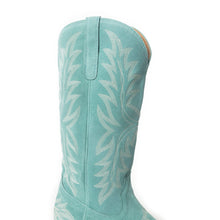 Load image into Gallery viewer, Midnight Trail Embroidered Leather Boots in Shadow Green