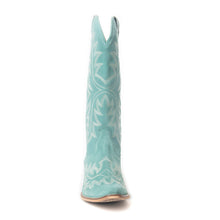 Load image into Gallery viewer, Midnight Trail Embroidered Leather Boots in Shadow Green