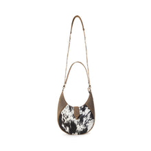 Load image into Gallery viewer, Myra Dakota Moon Hairon Leather Bag in Midnight Tan
