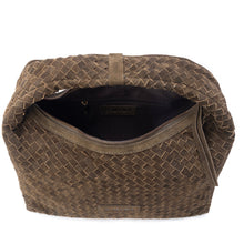 Load image into Gallery viewer, Myra Saddle Weave Genuine Suede Leather Bag in Bridle Bronze