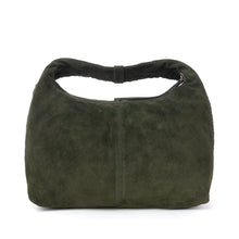 Load image into Gallery viewer, Myra Saddle Weave Genuine Suede Leather Bag in Olive Moss