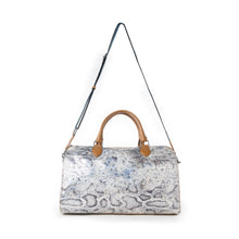 Load image into Gallery viewer, Myra Ranger's Echo Snake Print Leather Duffle Bag for Men in Aurora Viper